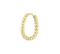 Orecchino a cerchio 1,9 cm trama con sfere GIALLO