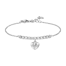 BRACCIALE DONNA IN ACCIAIO CON CUORE E ZIRCONI BIANCHI