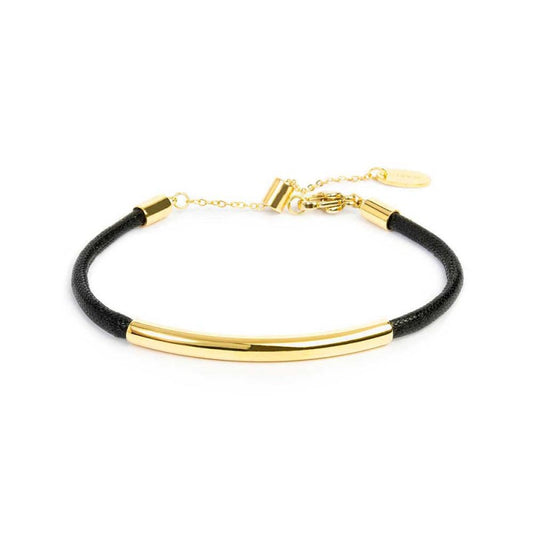 BRACCIALE TRIPLO FILO CORDINO CERATO CON TUBOLARE GOLD