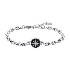 BRACCIALE UOMO IN ACCIAIO CON ROSA DEI VENTI