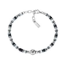 Bracciale Tifoso Bianco Nero in Acciaio con Pallone
