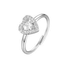 ANELLO DONNA IN ACCIAIO CON CUORE CON ZIRCONI BIANCHI