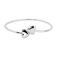 BRACCIALE DONNA ACCIAIO RIGIDO CON CUORI