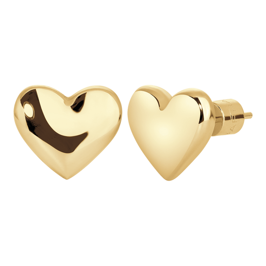 MONO ORECCHINO CUORE DONNA IN ACCIAIO DORATO