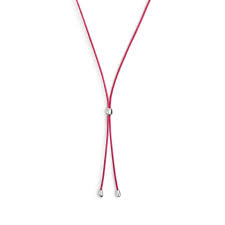 COLLANA CORDINO A LACCIO FUXIA BASE BIANCA