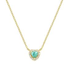 Collana Dorata Dolce Cuore Verde Acqua