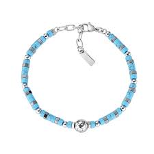 Bracciale Tifoso Azzurro in Acciaio con Pallone