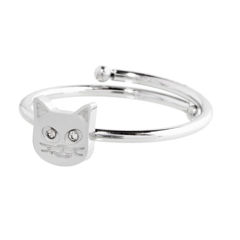 Anello gatto con cristalli