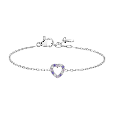 BRACCIALE ACCIAIO BAMBINA CON ZIRCONI BIANCO E VIOLA