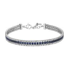 BRACCIALE UOMO IN ACCIAIO E ZIRCONI BLU