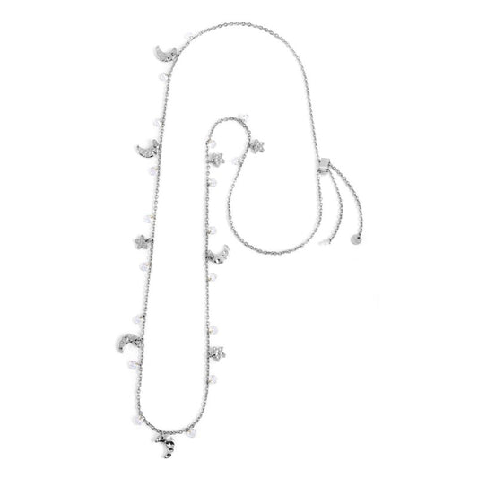 Collana luna e stelle (BASE BIANCA )