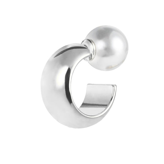 Orecchino a lobo a cerchietto 1,8cm con chiusura perla BIANCO