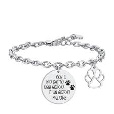 BRACCIALE DONNA IN ACCIAIO GATTO
