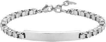 BRACCIALE UOMO IN ACCIAIO CON PIASTRA PERSONALIZZABILE