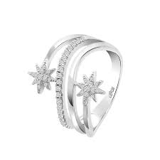 ANELLO CON STELLE E CRISTALLI BIANCHI 4 FILI