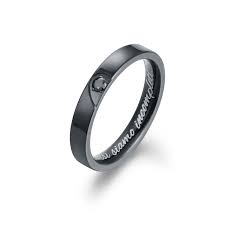 ANELLO FEDINA NERO CON MEZZO CUORE