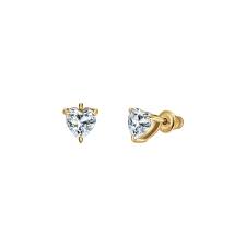 ORECCHINI DONNA IN ACCIAIO E IP GOLD CON CUORE CRISTALLO BIANCO