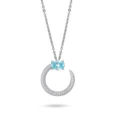 COLLANA ARGENTO CON PIETRA CELESTE
