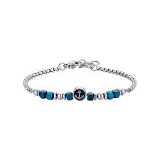 BRACCIALE BIMBO EMATITE BLU E ANCORA
