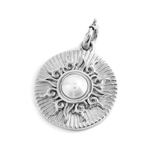 Charm sole con perla BIANCO