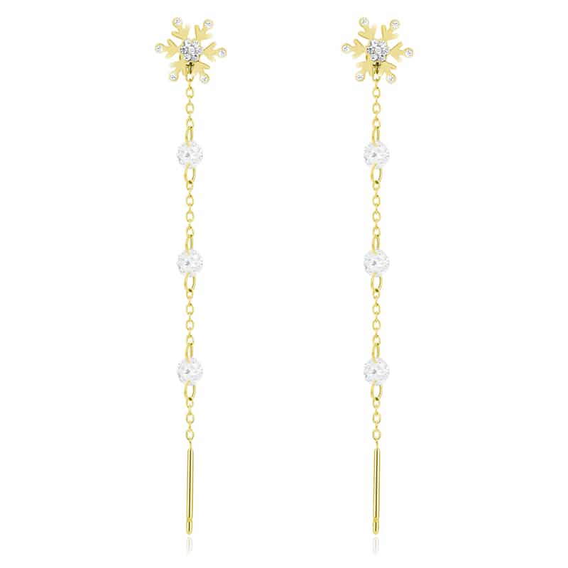 Orecchini Saliscendi Fiocco di Neve GOLD