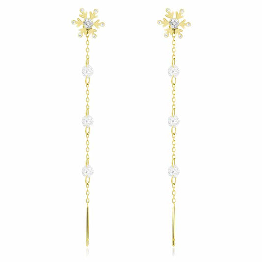 Orecchini Saliscendi Fiocco di Neve GOLD