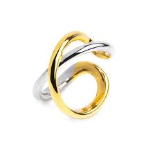 Anello incrociato bicolore