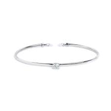 Bracciale rigido con zircone 5,25mm centrale e zirconi alle estremità