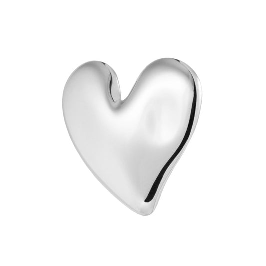 Orecchino a lobo cuore irregolare 2,1cm (BIANCO )