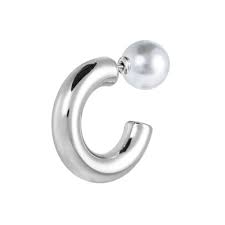 Orecchino a lobo a cerchietto 2,9cm con chiusura BIANCO
