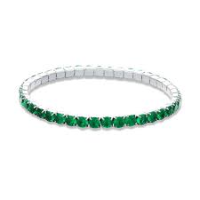 TENNIS ELASTICO CON CRISTALLI VERDI