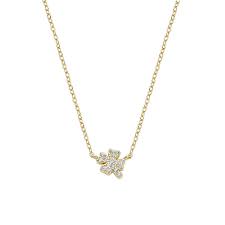 Collana Mini Quadrifoglio Pavé Dorata