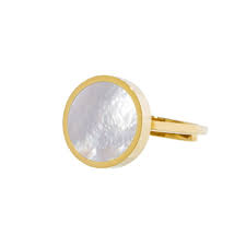 Anello con madreperla 14mm (BASE GIALLA )