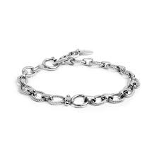 BRACCIALE CATENA A MAGLIE LARGHE BIANCO
