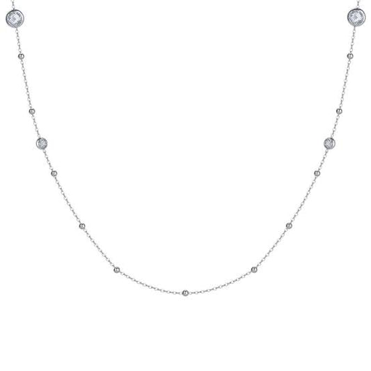 COLLANA DONNA IN ACCIAIO CON ZIRCONI BIANCHI