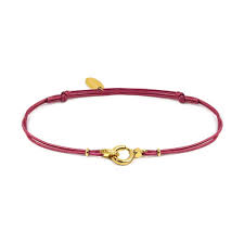 BRACCIALE CORDINO BASE GIALLA COLORE FUXIA