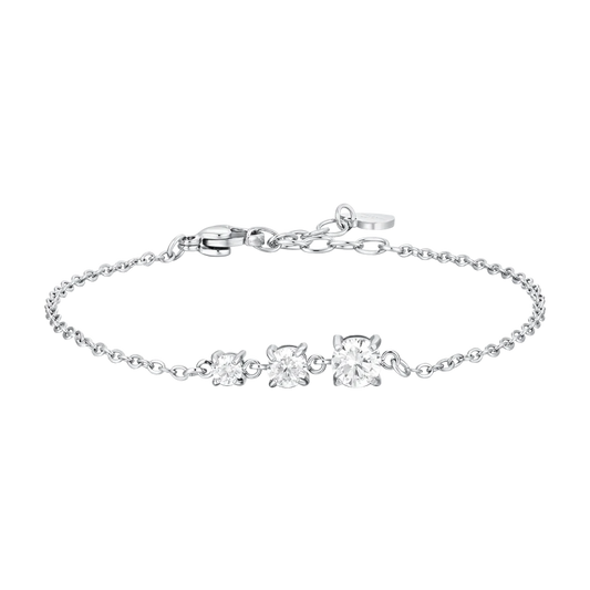 BRACCIALE DONNA IN ACCIAIO CON ZIRCONI BIANCHI