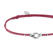BRACCIALE CORDINO FUXIA BASE BIANCA