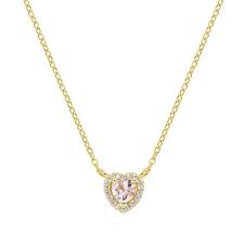 Collana Dorata Dolce Cuore Rosa Morganite