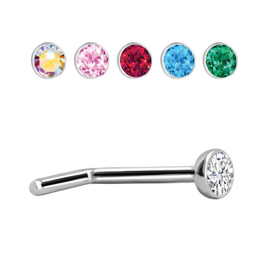 Chiodino Da Naso A “L” Con Cristallo