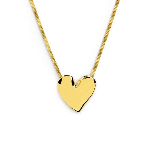 COLLANA CATENA MESCH CON CUORE IRREGOLARE GOLD