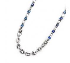 Collana con rondelle in sodalite ed elementi in ematite