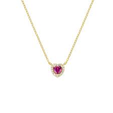 Collana Dorata Dolce Cuore Rubino