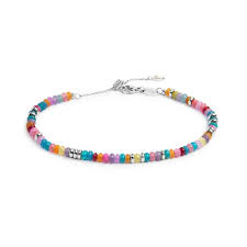 BRACCIALE CON PERLINE COLORATE BASE BIANCA
