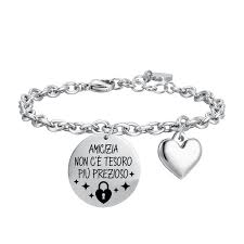 BRACCIALE DONNA IN ACCIAIO AMICIZIA NON C'E' TESORO PIù PREZIOSO