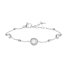 BRACCIALE DONNA IN ACCIAIO CON ZIRCONI BIANCHI