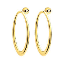 Orecchini con anello ovale GIALLO