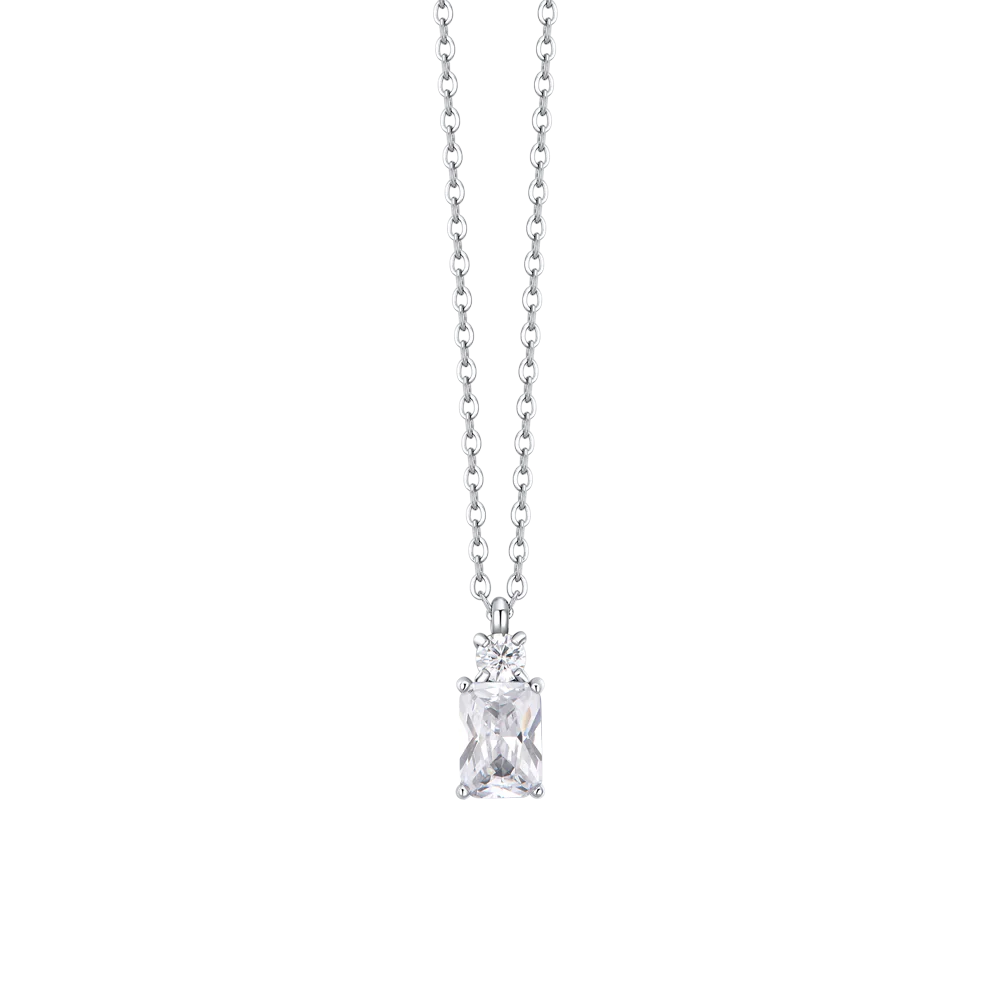 COLLANA DONNA IN ACCIAIO CON ZIRCONI BIANCHI