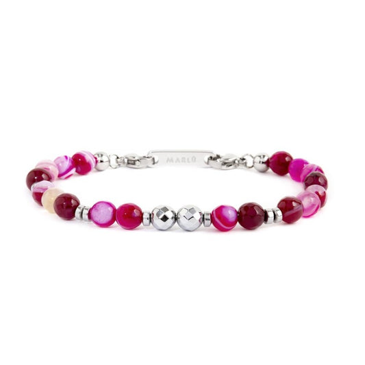 Bracciale agata sfaccettata 6mm ( ROSA / VERDE / VIOLA / ARANCIONE / CELESTE / GIALLO )