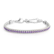 Bracciale tennis zirconi baguette catena snake squadrata LILLA